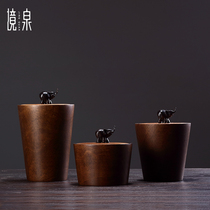 Jing Quan Southeast Asian style Thai imported mango wood Manual storage tank solid wood storage tank crafts ornaments