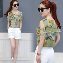 (original good quality) Broken Lotus Leaf Side Snowspun 2022 Summer New short sleeves Shoulder Blouse Women Dress