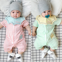 Newborn baby clothes Summer baby clothes Princess Yangqi Womens baby Summer clothes full moon 100 days Conjoined mens thin section