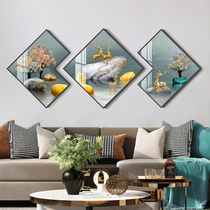 Lightweight Polygon Modern Minimalist Living Room Decorative Nordic Trio Sofa Background Wall Hanging Dining Room Landscape Painting