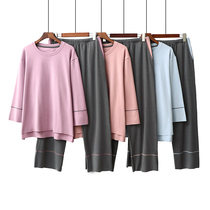 Autumn Winter Pyjamas Women Casual Long Sleeves Long Pants Round Collar Cation Suede Warm Double-sided Suede Thick home Suits Suit