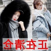 Big wool collar cotton coat Korean loose bf jacket womens large size loose thickened bread suit 2019 new down cotton suit