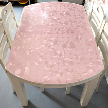 Scrolling and folding oval table pad PVC soft plastic glass waterproof anti-stamping and anti-stamping tea table