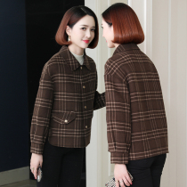 zqqz double-sided woolen coat women short 2021 autumn and winter New Fashion plaid wool woolen coat 3019