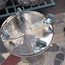 Stainless steel mobile tray turnover car round bonsai milk bucket Insulation bucket soup bucket base frame with universal wheels