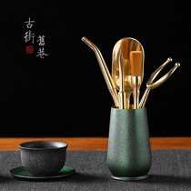 Tea Clip Three Piece Tea Set Tweezers Pure Copper Tea Ceremony 6 Gentleman Tea Cup Six Gentleman Tea Tool Set 6 Piece