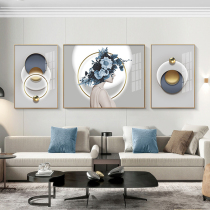 Modern light luxury living room decorative painting beauty figure abstract mural sofa background wall atmospheric high-grade triple hanging painting