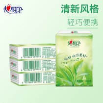 Heart Phase Printed Tea Language Handkerchief paper 4 layers 7 sheets * 12 packets of tissue paper towel paper napkin C1710