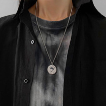 Little Prince ins round brand pendant necklace men and women tide cold wind hip hop titanium steel cute cartoon Joker accessories Han