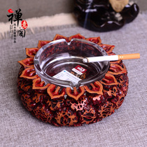 Zen Pavilion Ashtray Creative retro personality living room office fashion walnut household ashtray ornaments