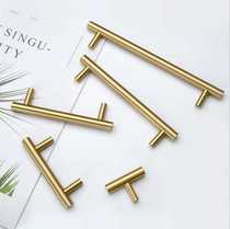 Pure copper Nordic new light luxury wind coat cabinet door handle modern simple drawer brass handle explosion