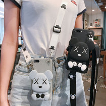 Violent bear three-dimensional silicone oppor11 mobile phone shell r11s coin purse r9s wallet r9plus all-in-one t messenger st oblique cross sk with lanyard 0ppo backpack m bag can be used