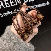 South Korea East Gate with acrylic ice crack BAO WEN ball hair rope net red Hairband double-strand ball head rope