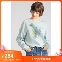 Lily Spring New Womens Foreign color color embroidery loose shoulder sleeve mesh fabric fabric garment 8942