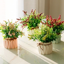 ins green plant Nordic fake grass potted plant decoration interior flower bonsai small ornaments living room window sill