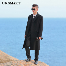 Wool coat men long knee business trip 2021 winter warm thick men men British coat men