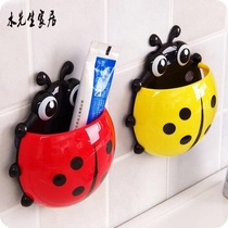 Creative cartoon storage box home wall ladybug Wall Wall Wall toilet rack wall hanging toothbrush cup