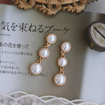 s925 Pure Silver Needle Pearl Eardrop Woman South Korea Brief Fashion Retro Ear Ornament Temperament Superior High Sense Earrings
