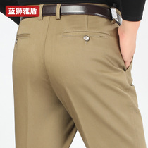 Autumn and winter middle-aged casual pants mens elastic trousers loose middle-aged and elderly straight tube father clothes autumn mens pants