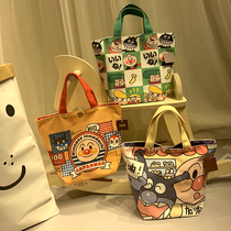 Bread Anpanman lunch box bag Large lunch box bag Bento bag Large capacity bento bag Japanese canvas bag portable