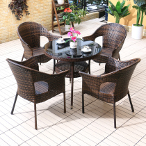 Outdoor Leisure Table & Chair Coffee Commercial Vine Chair Balcony Outdoor courtyard table combined garden iron backed chair