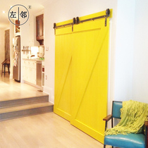 Barn door hanging rail Sliding door Double door track Hardware accessories Carbon steel hanging wheel moving door American warehouse valley door track