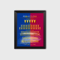 Barcelona Grand Slam trophy solid wood decorative photo frame photo wall table set Barcelona art hanging frame Messi