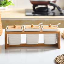 Day Style Ceramic Creative Kitchen Seasoned Jars Home Seasoning Jars Sugar Salt Jars Seasoned Box Seasoning Bottles