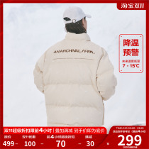 FPA pleated PU leather pocket cotton clothes Guochao brand winter thickening casual retro bread couple cotton coat men