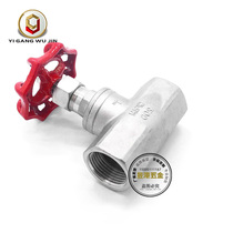 304 stainless steel female thread globe valve B type American switch high temperature steam water meter wire buckle valve 4 minutes 6 minutes 1 inch