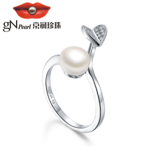KyoRunpearl ring May 7-8mm steamed buns shaped white 925 silver freshwater pearl ring female personality fashion jewels