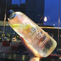 Large capacity glass cup with tea leak creative casual personality water Cup male and female students portable heat-resistant water bottle Korean version