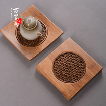 Song Mat Sandalwood Bamboo Dry Bubble Table Tray Heavy Bamboo Mat Face Pot cushion Classical Zen Pasta Tea Dish Tea Mat Accessories