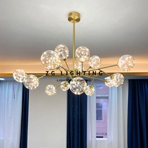 Net red Full Star chandeliers Full copper Nordic Living room Lamp postmodern minimalist bedroom light lavish mogul Molecular Lights