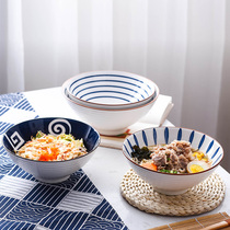 Japanese ramen bowl Net red home creative bucket rice bowl eat instant noodle bowl ceramic tableware large soup bowl noodle bowl