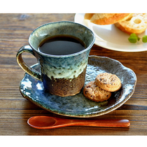 Spot Japanese original imported vintage Nanman colored coffee cup black tea cup hand work rough pottery blue ceramic cup