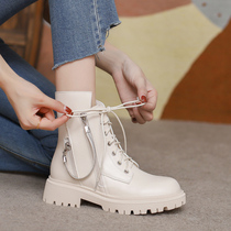Boots Women 2021 autumn and winter New Fashion handsome cool English thick bottom lace-up frying street Martin boots womens boots