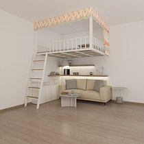 Provincial loft multifunctional hanging bed apartment loft upper level raised bed Iron childrens student Space double bed