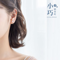 Cat sting small hypoallergenic ginkgo leaf earrings S925 sterling silver female temperament sweet simple student versatile earring