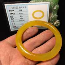 Natural West Asia Old Yellow Manau Chicken Oil Yellow Orange Peel Round Bar Bracelet Bracelet National Wind Hand Decoration Gift Womens Retro