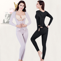 Strengthen the Breasted waist long-sleeved trousers and take off the one-piece sculpting body lock fat corset body body