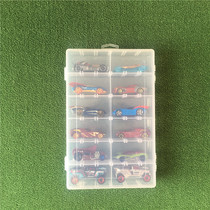 Childrens toy car model containing box wind fire wheel small sports car transparent plastic single layer containing box box small grid