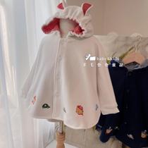 fam bear child autumn winter ocean gas thickened cloak boy girl baby rocking grain suede coat windproof design jacket