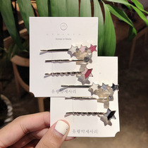 (Three-piece set) one-word clip Korean fashion womens simple hairclip side clip cute cartoon back of the head clip