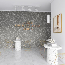 3D Waterground Stone Bar Restaurant Milk Tea Shop Integrated Wall Panel Industrial Wind Wall Buttoned Board Light Lavish Clothing Shop Hotel