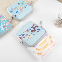 Sanitary towel towel storage bag portable large capacity girl heart Korean cute hipster double storage bag