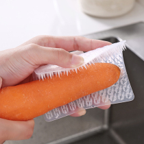 Japan Bendable Potatoes Carrot vegetable Vegetable Fruit Wash Brushed Kitchen Drain Basket Sink Gap Cleaning Brush