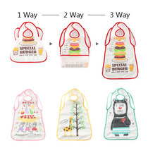 Export Japan spring and summer baby extended waterproof rice pocket 0-5 years old children no-wash quick-drying eating bib