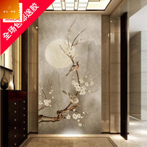 3D Solid New Chinese Flower Bird Genguan Background Wall Paper Living Room Corridor Partition Gangway Wall Mural Wall Cloth Wallpaper