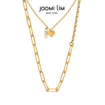 JOOMi LiM splicing necklace female choker 2021 New ins tide paper clip double cold wind light luxury